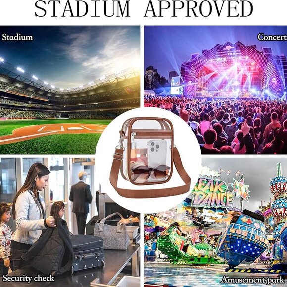 Clear Purse Stadium Approved CrossBody Bag for Men and Women - Picture 6 of 7